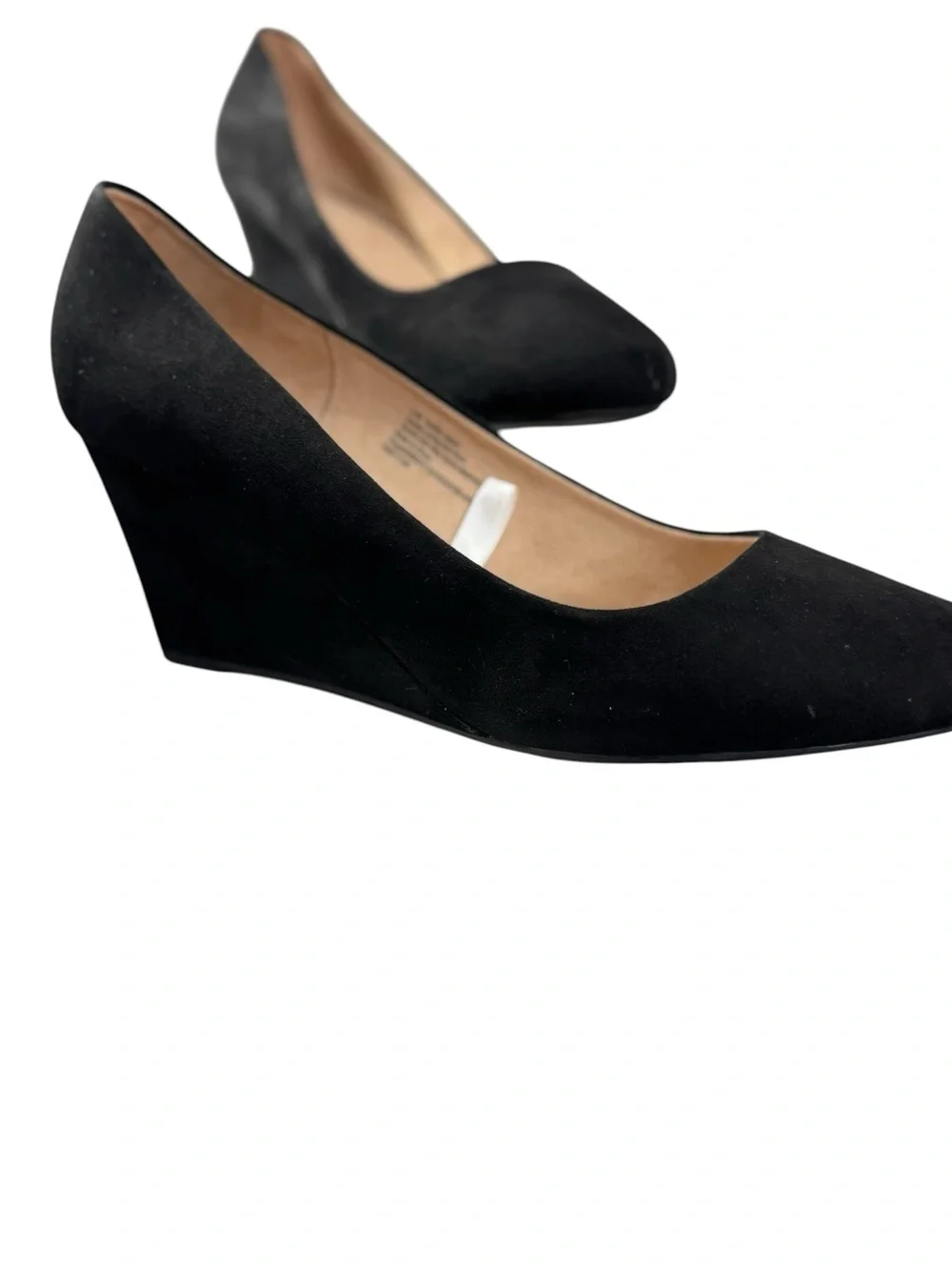Black Suede Wedge Pumps size 11 - Picture 2 of 7